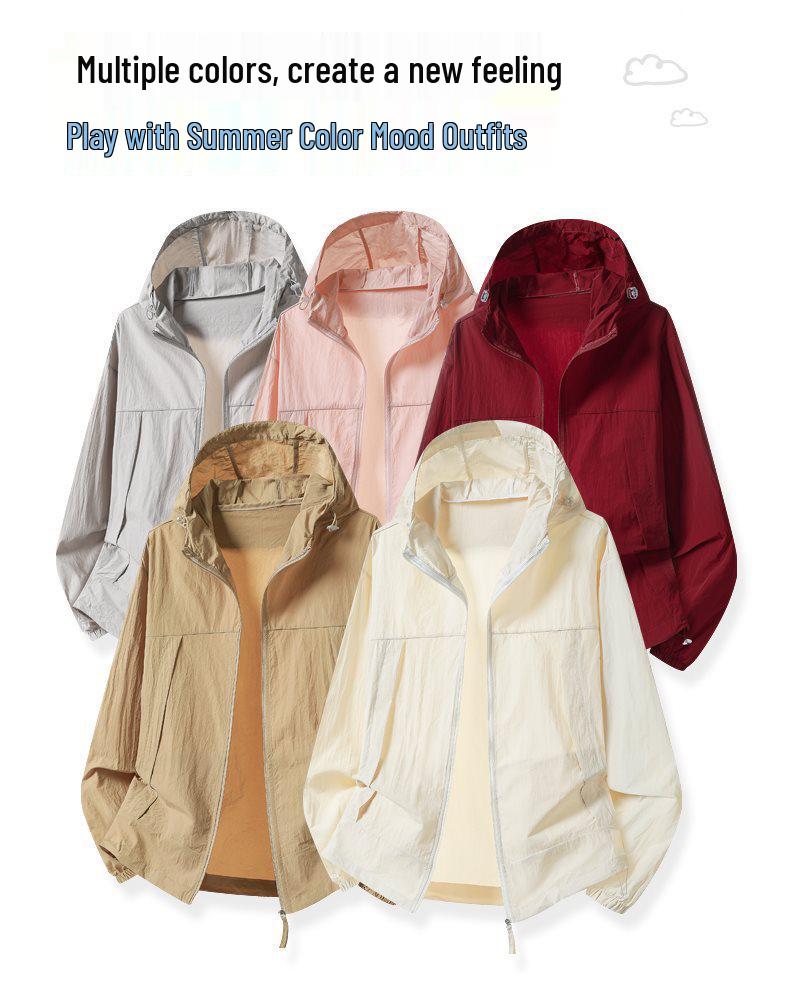 Hot Sale Ice Silk Ultra-Thin Couple's Summer Jacket: Lightweight, Trendy Hong Kong Style for Men's Outdoor Fishing.