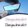 2pcs I Love You Drive Safe Car Stickers,Rear View Mirror Stickers For Women Men Waterproof Rear View Mirror Decals