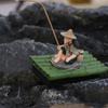 Realistic Fisherman Figurine Auto-Floating Fish Tank Decorations  Garden Decoration