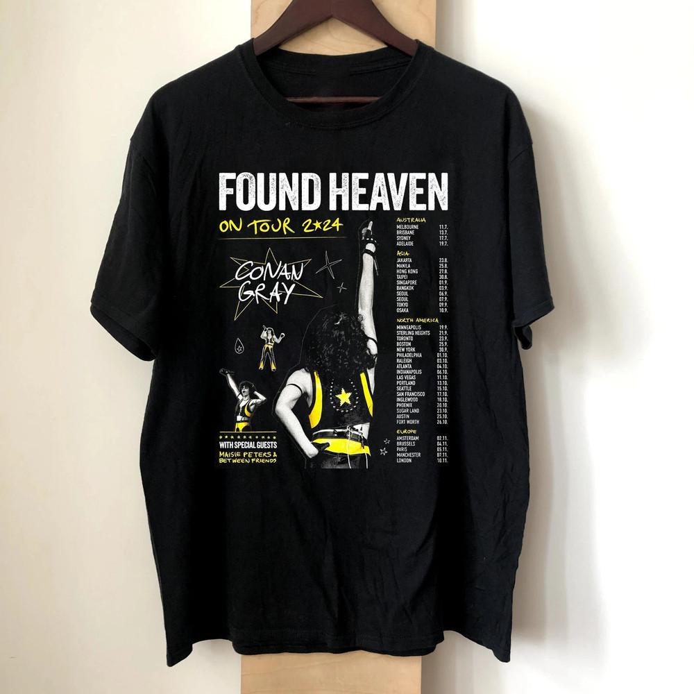 

Conan Gray Found Heaven Tour Poster Cotton Short Sleeve Full Size S-5XL Unisex T-Shirt S