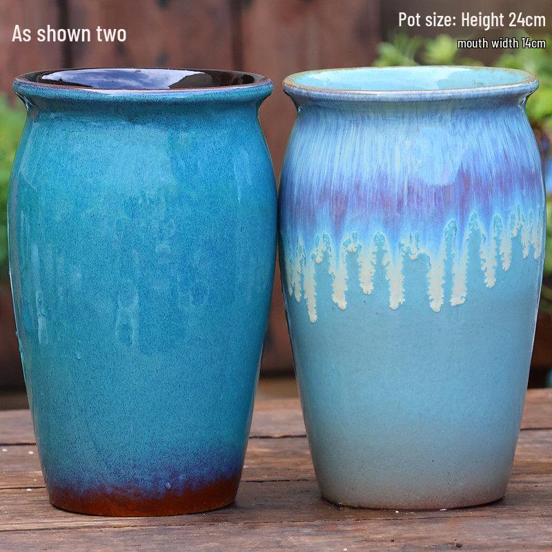 Large Handmade Coarse Pottery Ceramic Flower Pot for Outdoor Courtyard and Home, Ideal for Bougainvillea and Large Succulents