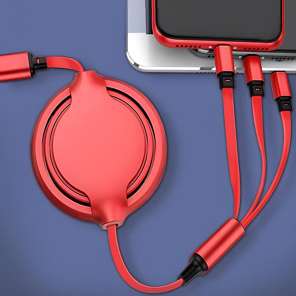 3 in 1 Retractable USB Cable for iPhone Charger Fast Wire Charging Cable For Android Phone Type C For Xiaomi Samsung