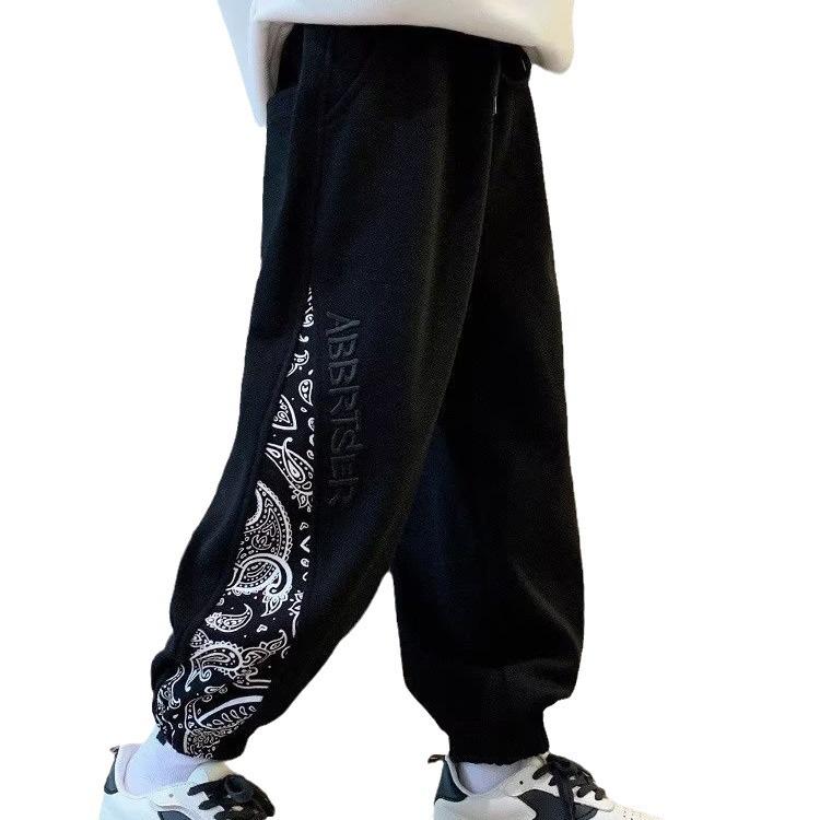 Boys' Autumn 2024 Sports Trousers - Stylish Loose Fit Sweatpants for Medium and Large Children