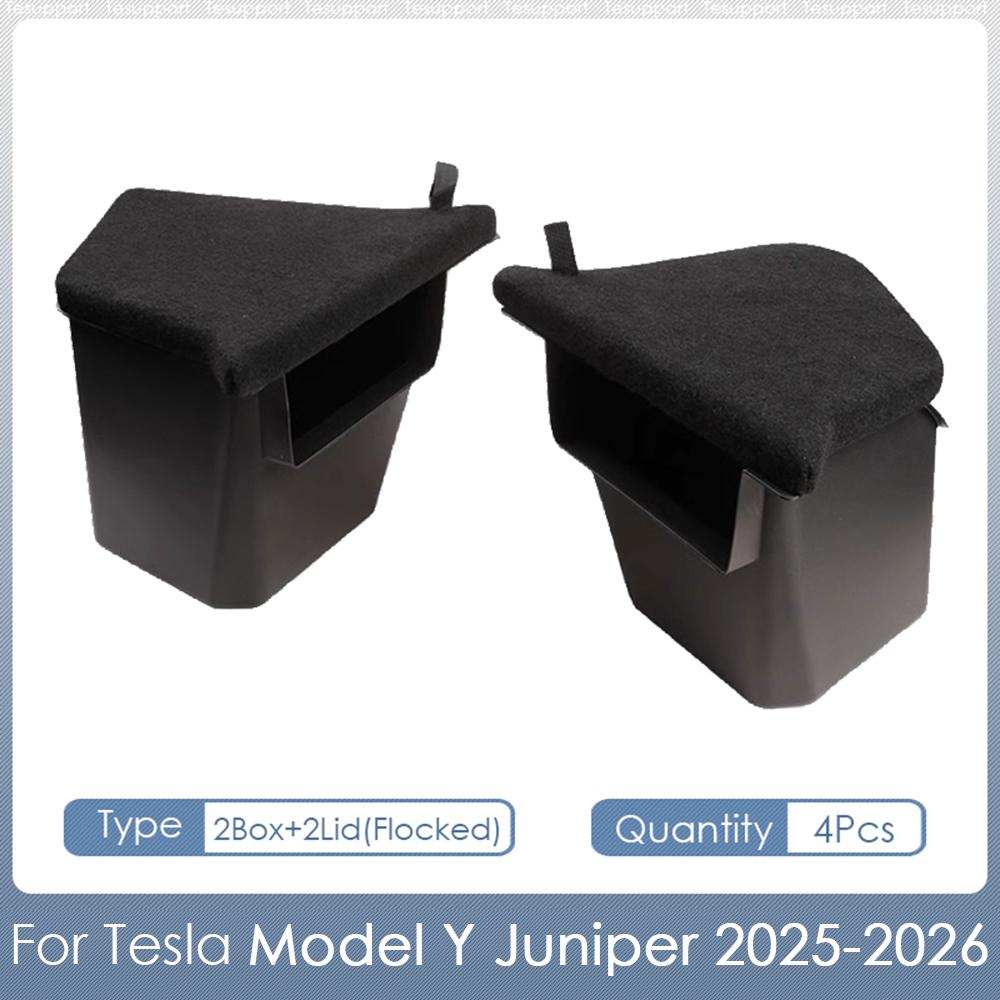 For Tesla Model Y Juniper 2026 Accessories Rear Trunk Organizer Side Storage Box Stowing Tidying for Model Y Juniper 2025-2026
