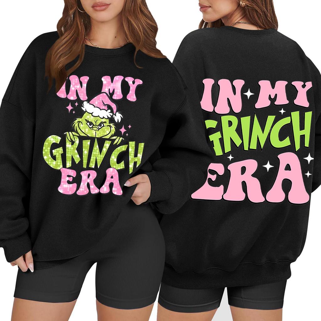 Women's Casual Fashion Long Sleeve Christmas Printed Round Neck Sweatshirt Top