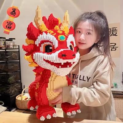 30CM Neue Drachen-Bausteine Zusammenbau-Spielzeug DIY Kleine Partikel Puzzle Ornamente 3D Desktop-Dekoration Jungen Mädchen Geburtstagsgeschenk