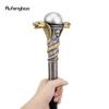 Golden Resin Double Snake Head Cobra Walking Cane Fashion Decorative Steel Stick Gentleman Elegant Cosplay Cane Crosier 94cm