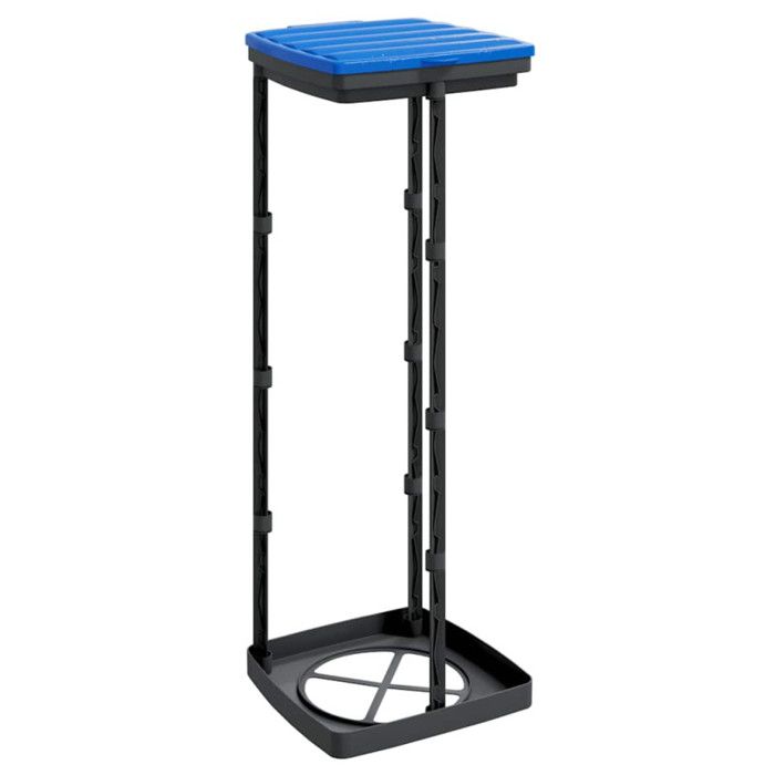 Porte sacs poubelles 2 pcs noir et bleu 120 L PP