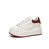 Small Women's Shoes Leather Platform White Shoes Women's Spring New Versatile Height-increasing Shoes Casual Board Shoes