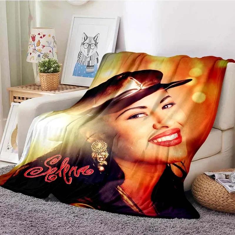Selena Quintanilla Sakura Beauty Blankets Fleece Textile Decor Multifunction Soft Throw Blankets for Sofa Outdoor Quilt