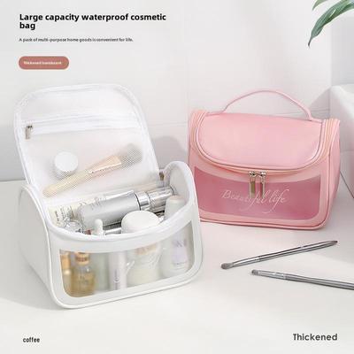 Borsa per Cosmetici in PVC Trasparente ad Alta Capacità - Organizzatore Portatile per Articoli da Toeletta da Viaggio Stile Cuscino