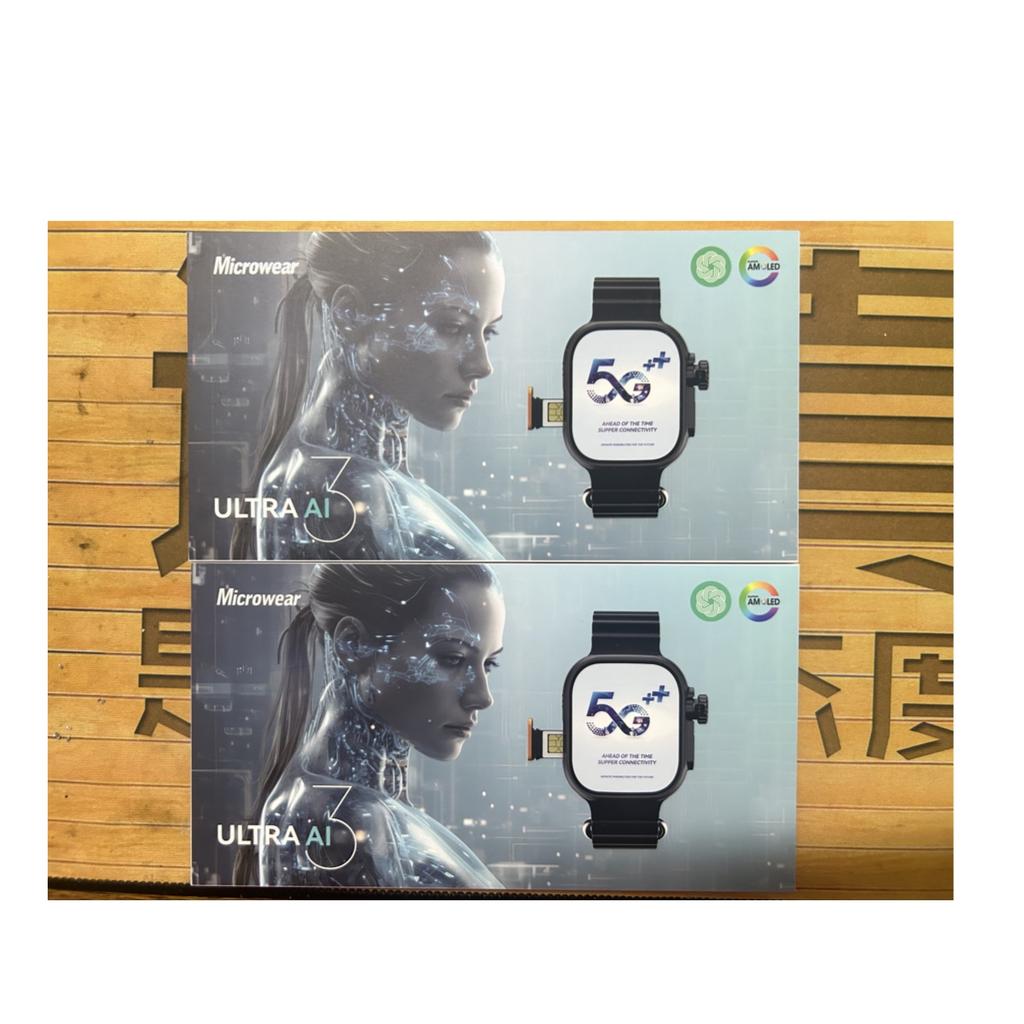 Microwear Ultra Ai3 Smartwatch 5G 180° Rotating Camera Google Play GPS WIFI 2.2inch Amoled HD Display 4G Calling Smartwatch Men