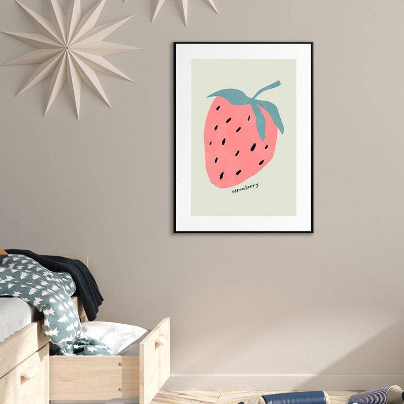Druck Poster Kind Illustration Kindergarten ästhetische süße Tier Obst Leinwand Malerei Wand Kunst Bild Kleinkind Mutter Zimmer Dekor