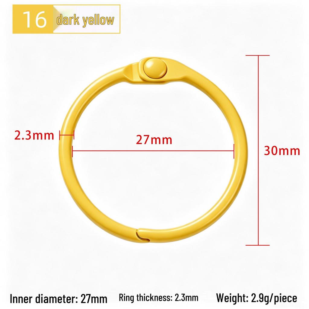 30mm Colorful Metal Book Ring & Keychain Buckle - DIY Open Jump, Loose-Leaf & Card Holder