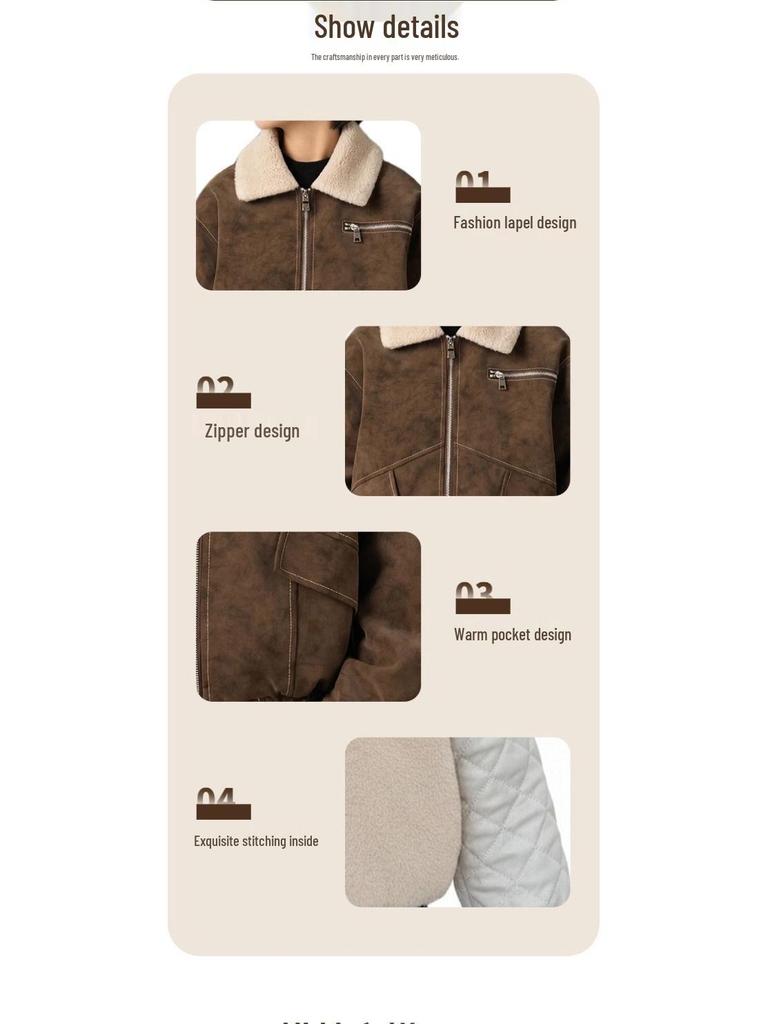 Kids' Fur Collar Leather Jacket with Fleece Lining - Thick Lapel Motorcycle Style for Boys, Winter Fashion.