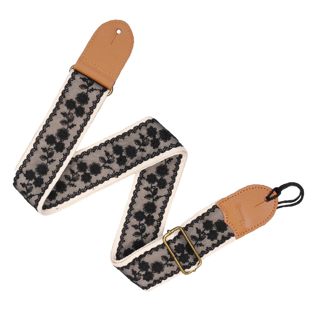Guitar Strap Vintage Lace Pattern Shoulder Belt With Picks Universal For Bass Electric Acoustic Guitar