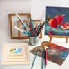 2Pcs Canvas Frame 15/20/25/30/35cm Wood Panel Board Unfinished Wooden Canvas Boards Round Blank Deep Cradle Board for Painting