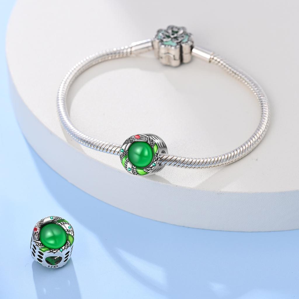 Kupfer Charm Perlen Charms Authentisch Grüner Geist Schlangen Perlen Charms Kompatibel Mit Armbändern Schmuck DIY Damen Geschenk Zubehör