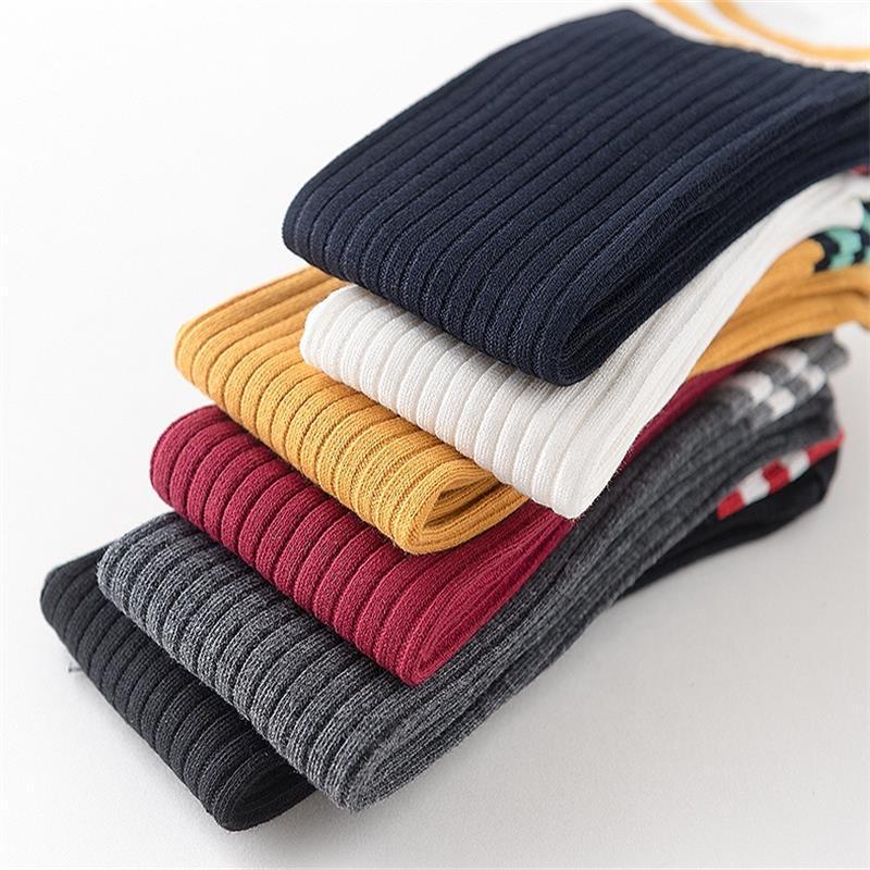 Children's Mid-Calf Socks: Cotton Striped for Girls, Boys' Sports Style, Thick for Autumn/Winter