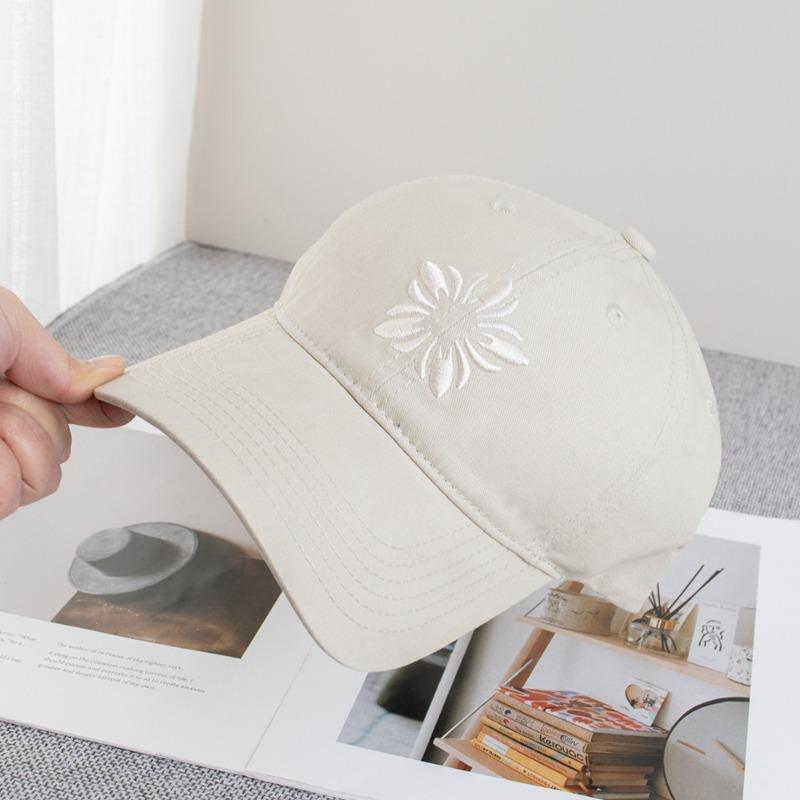 Korean Version Snow Velvet Embroidered Baseball Cap Women Spring Summer Big Head Circumference Fashion Casual Soft Top Duckbill Cap