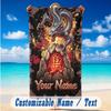 Dragon Phoenix Theme Beach Towel Personalized Custom Name & Text Soft Quick Dry Beach Towel for Swimming Travel