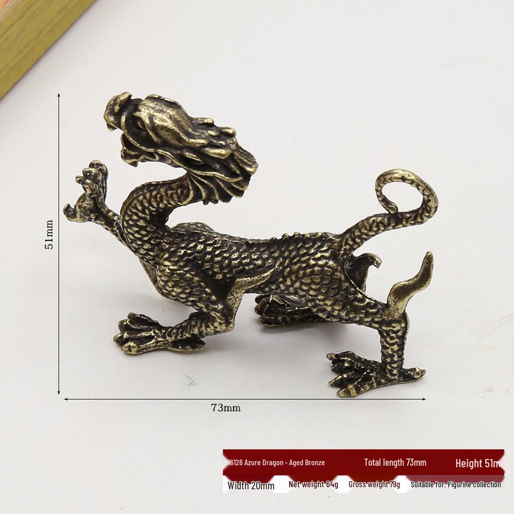 Antike Bronze Vier Göttliche Bestien Ornamente: Blauer Drache, Weißer Tiger, Roter Phönix und Schwarze Schildkröte - Feng Shui Dekoration für Wohlstand