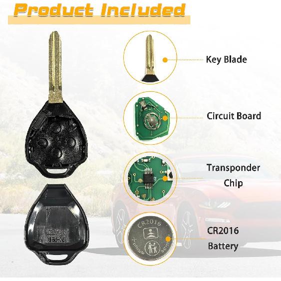 Key Fob Replacement for Toyota Camry Corolla HYQ12BBY H Chip 4D67 315MHz Remote Key 2007-2011 Camry 2009-2010 Corolla – Must Match Original Key