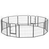12 Panels Heavy Duty Puppy Playpen, for Small Dogs, Indoor and Outdoor Use - Silver