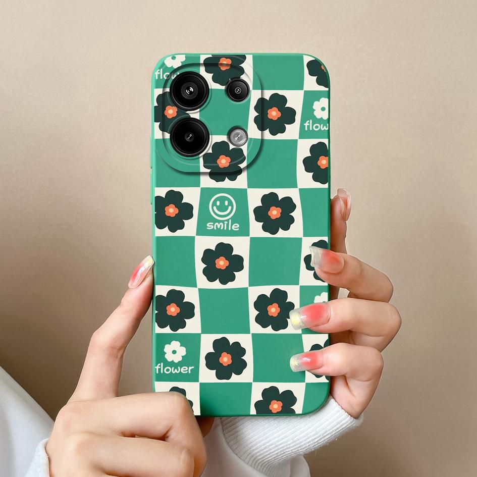 Fashion Check Pattern Phone Case For Xiaomi Redmi Note 13R 13 Pro Turbo 3 A3 13 Back Cover High Quality Shockproof Liquid Soft Silicone Pretty Bumper