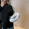 Women Shoulder Handbag Vintage Casual Hobos Denim Star Decor Solid Color Underarm Bag For Girls Ladies Purse Tote Quality