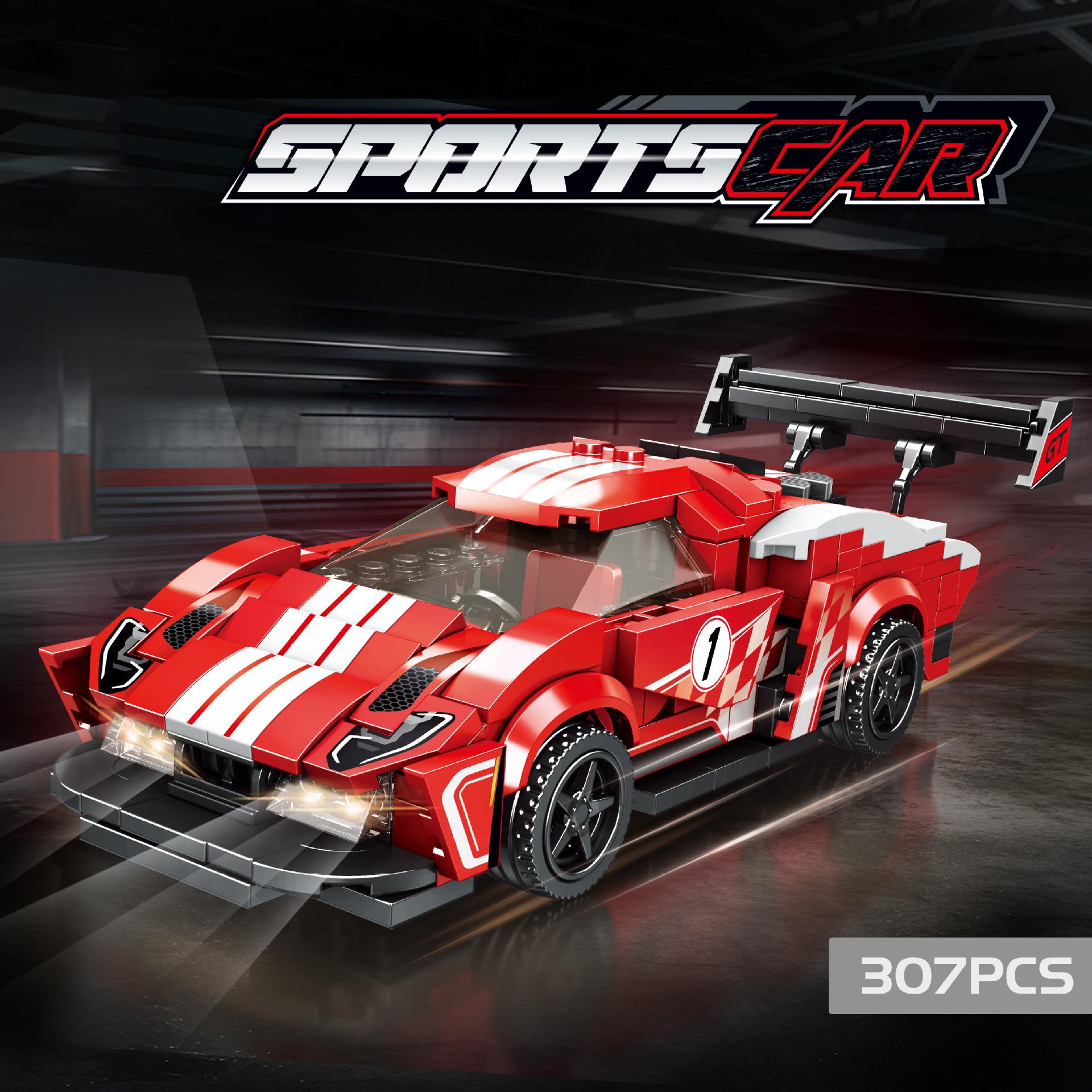 

Technical Car City Speed Racing Car Travel Trailer Building Blocks Sports Car Garage MOC Creative Vehicle Toys