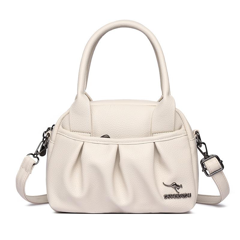Elegant Leather Tote Bag for Women Casual Shoulder Crossbody Handbag with Top Handle