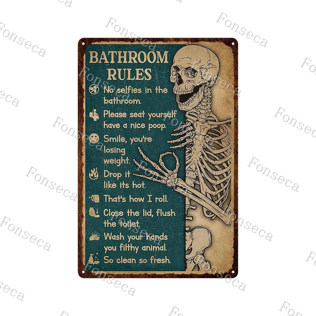 Retro Human Skeleton Tin Sign Gardening That's What I Do I Grow Stuff and I Know Things Cactus Vintage Chic Metal Poster