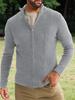 Men's Outdoor Casual Loose-fitting Stand-up Collar Zipper Cardigan Sweater Long-sleeved Knit Jacket