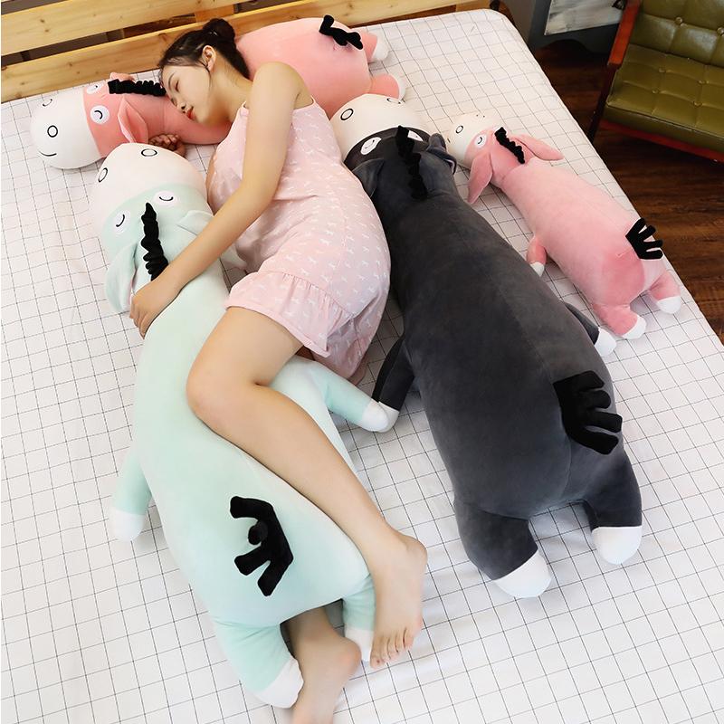 Non-Toxic New 70-90Cm Cute Cartoon Donkey Soft Stuffed Animals Toy Children Donkeys Pillow Cushion Kids Comforting Companion Birthday Gift