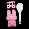 3pcs Food grade PP Cartoon Rabbit Model Sushi Rice Mold DIY Handicraft Onigiri Make Tool(Pink)