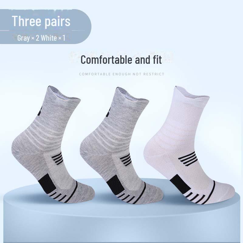Men's Breathable Basketball Socks - Short Tube, Thin, Sweat-Absorbent, Deodorant - Perfect for Autumn/Winter Training and Running.