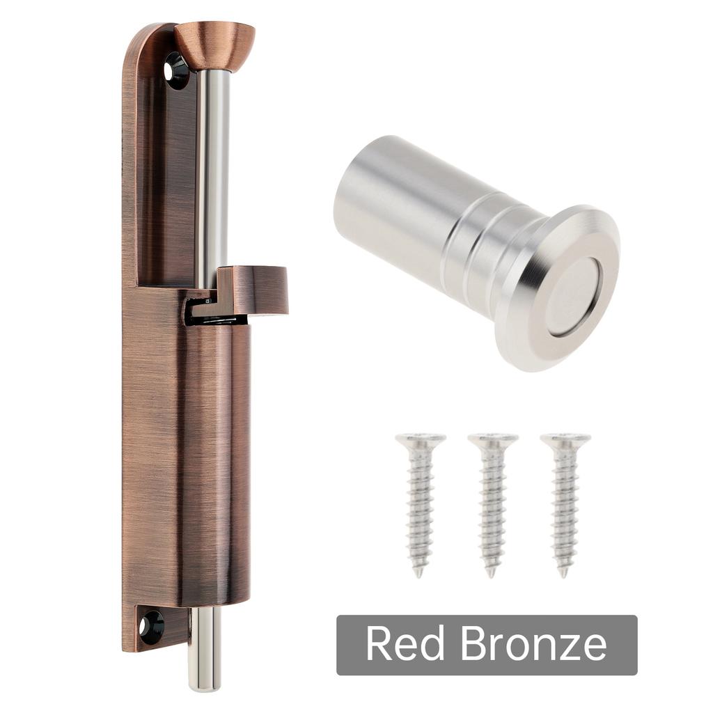 5,5 Zoll Zinklegierung Federbelasteter Schiebetürverschluss Schwerlast Riegel Inklusive Staubbehälter 3 Schrauben Universal