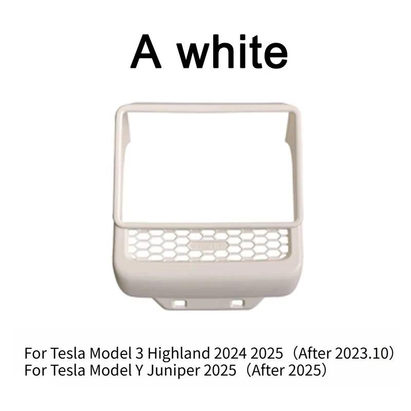 

For Tesla Model Y Juniper 2025 Rear Screen Cover Protector Frame Back Air Vent Trim Protective White Car Interior Accessories A White