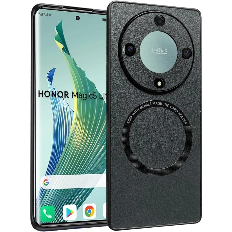 Husă din piele PU pentru Honor Magic 6 5 Lite Husă pentru Magsafe Husă magnetică de încărcare fără fir antișoc pentru Honor X9A X9B Couqe