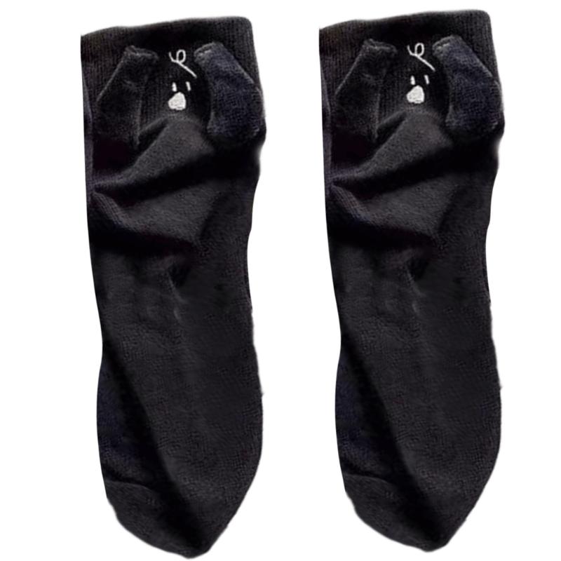 Ankle Socks Cute Cartoon Doll Crew Socks Soft Funny Novelty Socks Breathable Cotton Boot Socks for Women Girls Gifts чёрный