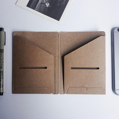 3 Stück Traveler's Notebook Kraftpapier Pokerkarten-Visitenkartenhalter Standard & Reisepass-Aktenordner