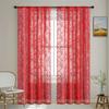 1 Panel Vintage Lace Curtains Rod Pocket Sheer Curtain Long-Romantic Flowers Branch Window Curtain for Living Room French Decor