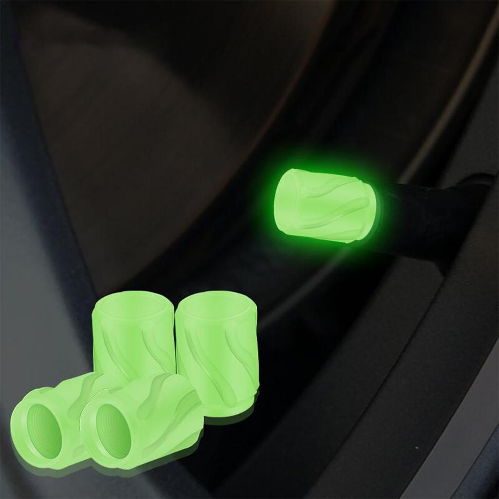 Fluorescent Tire Valve Cap,Fluorescent Bulb Cap,Fluorescent Bulb Cap 4x Glow Car Tire Valve Cap