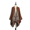 Double-Sided Imitation Cashmere Jacquard Split Women'S Shawl Warm Thickened Shawl Air-Conditioned Room Travel Cloak