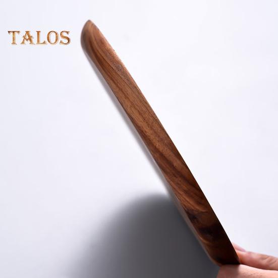 Platou circular decorativ pentru tort și fructe din lemn, tavă de cafea cu margini ridicate, platou de servire pentru bucătărie, pentru petreceri