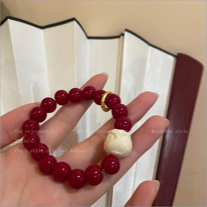 Charming Pink Crystal Floral Bracelet - Court Style Dream Gift for Girlfriend