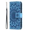 Für Samsung Galaxy A26 5G/A16 5G/A16 4G Handyhülle Sonnenblumen-geprägtes Leder-Brieftaschen-Ständer-Cover mit Riemen