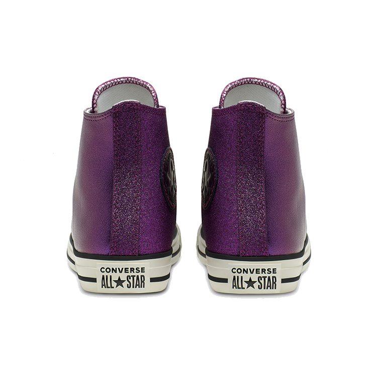 Converse Lesklé kovy Chuck Taylor All StarVysoké kožené fialové Dámské 565824C