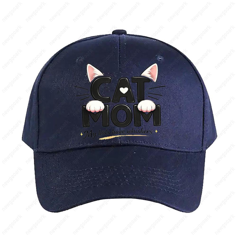 Cat Mom My Kids Have Whiskers Cap Summer Women Unisex Peaked Hat Fashion Casual Adjustable Printed Baseball Caps